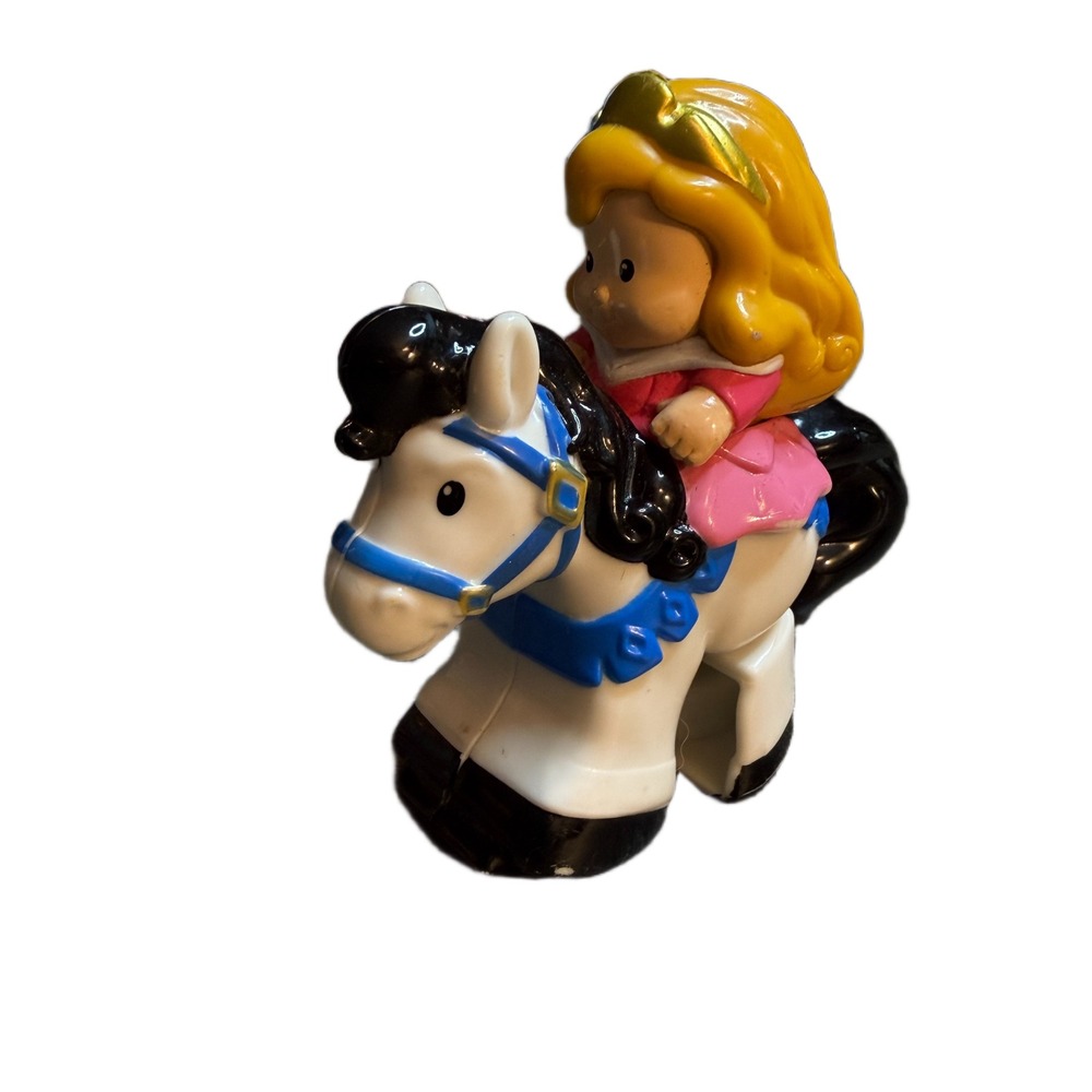 Fisher Price Little People Disney Princess Aurora Klip Klop Horse White Black